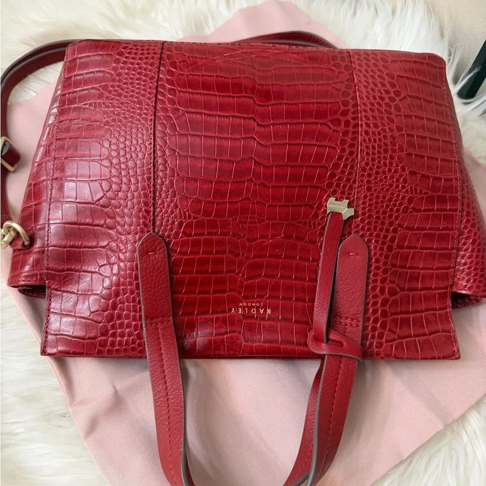 RADLEY LONDON Red Croc-Embossed Tote